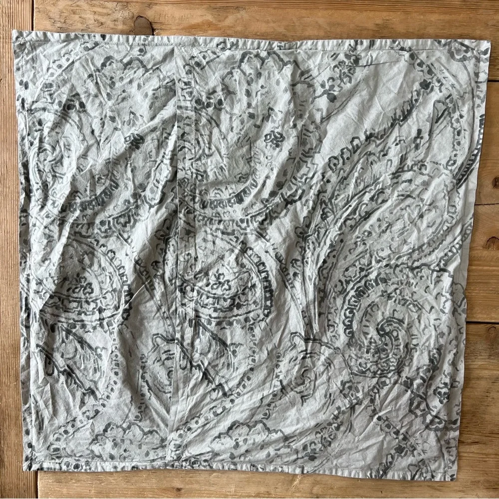 Restoration Hardware Antique Paisley Gray Print Euro Size Pillow Sham
